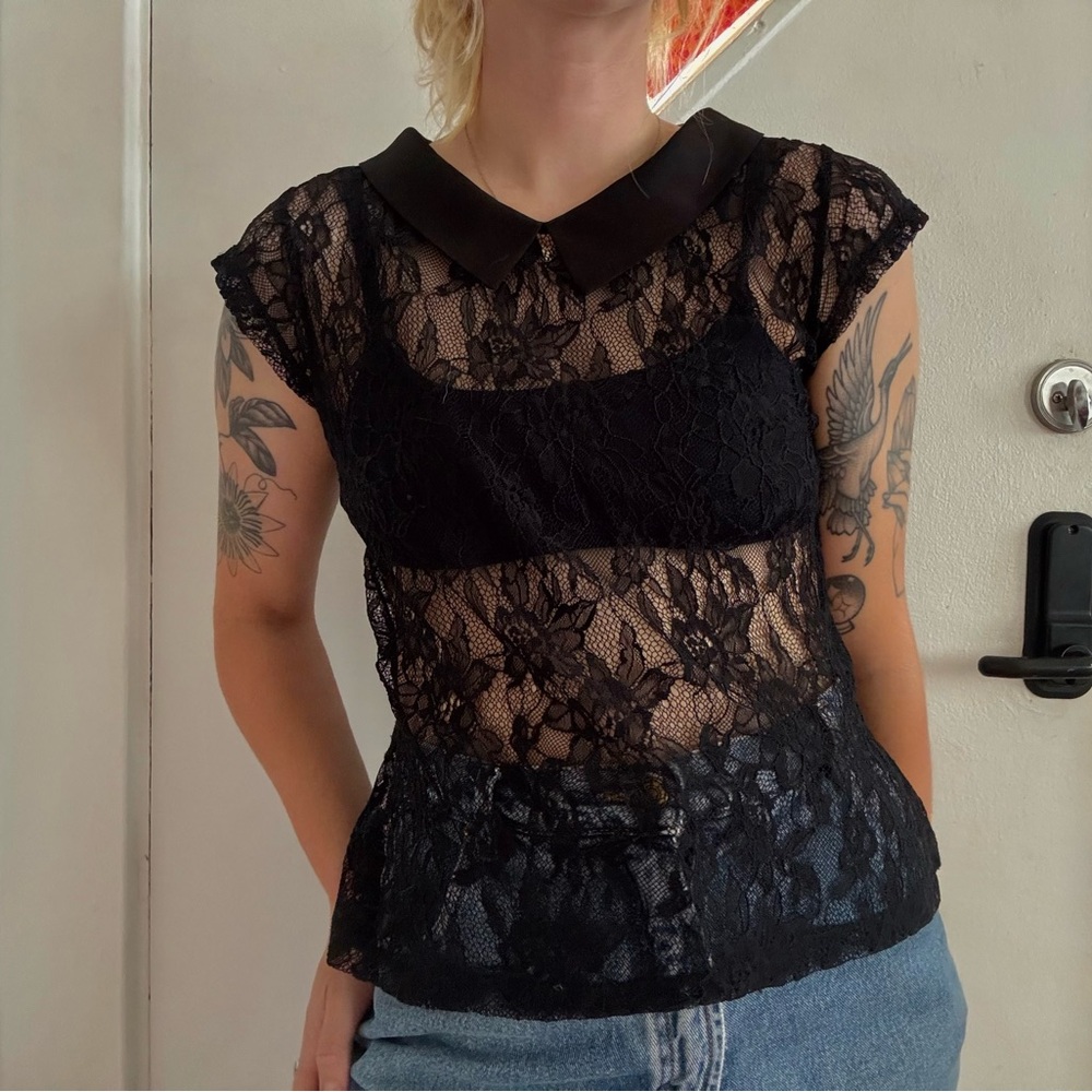 Bardot Black Lace Top